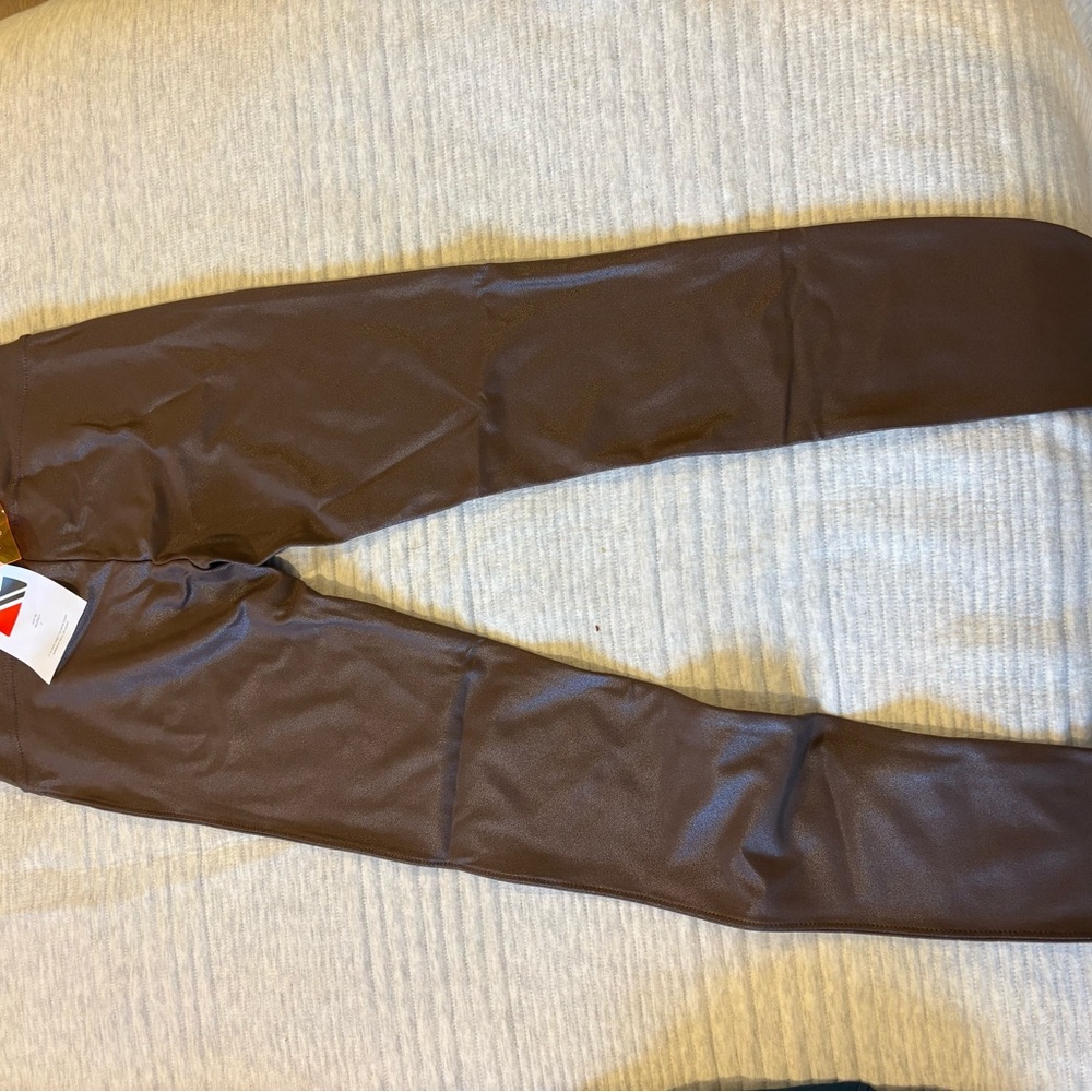 Brown Faux Leather Leggings